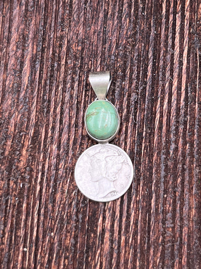 Easton Turquoise Liberty Coin Pendant - Green