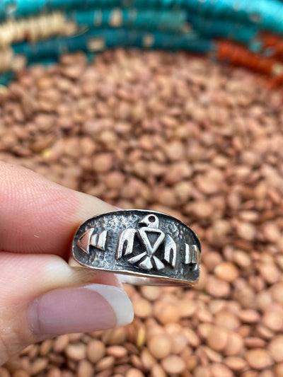 Darden Sterling 10mm Tribal Arrow & Eagle Ring - Size 9.5