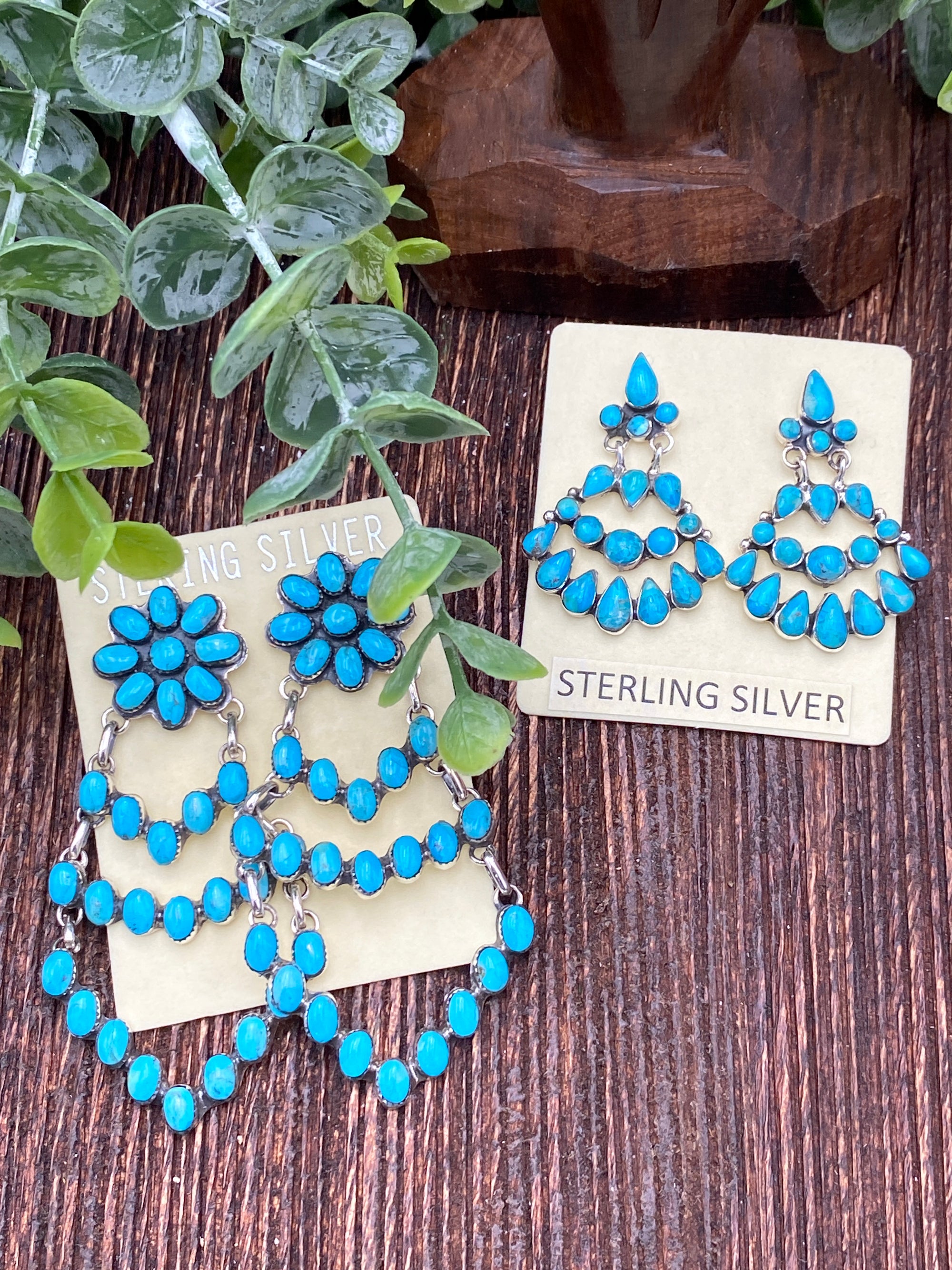 Buchanan Turquoise Chandelier Sterling Earrings