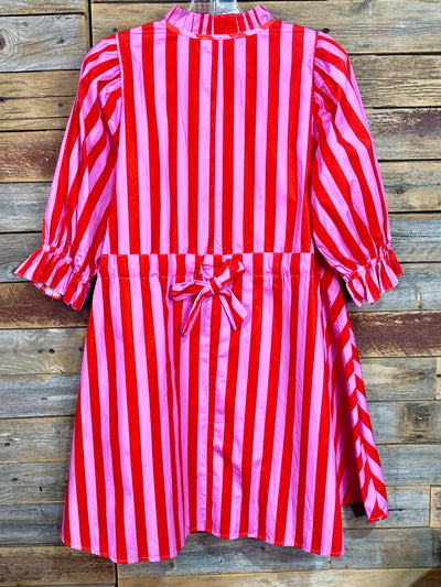 Gabby Lavender & Red Striped Dress