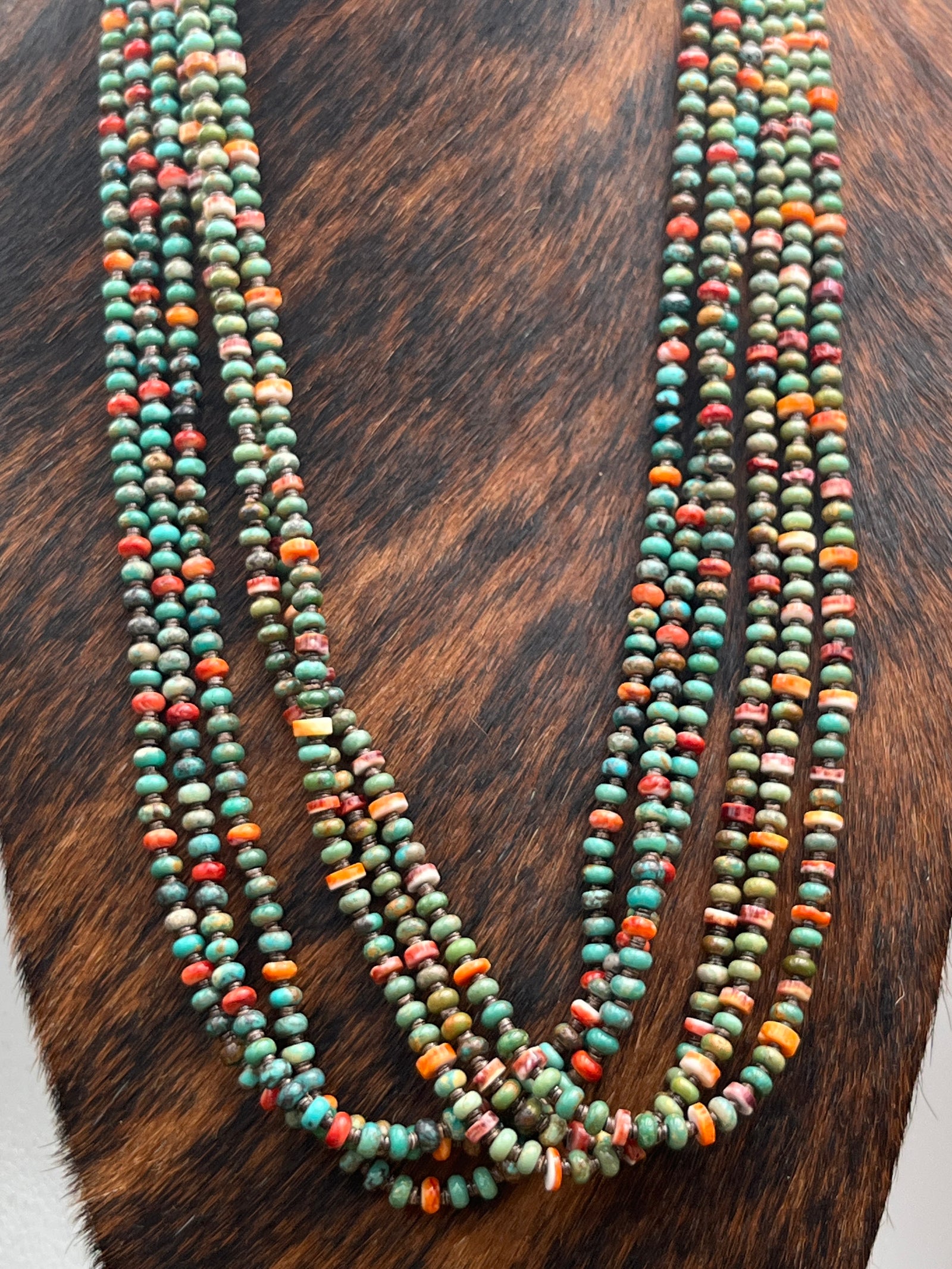 Avalon Heishi Turquoise & Spiny Bead Triple Strand Necklace - 30"
