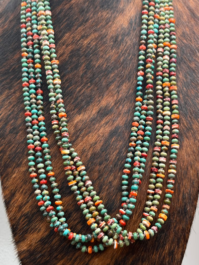 Avalon Heishi Turquoise & Spiny Bead Triple Strand Necklace - 30"