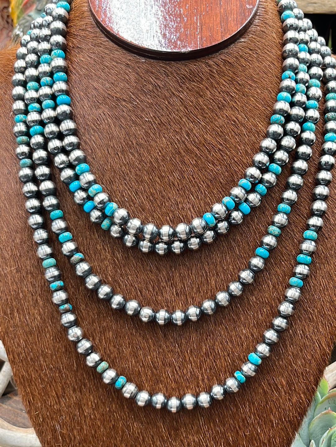 Margaret Sterling Navajo & Turquoise Bead Necklace