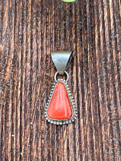 Elmore Sterling Dot Framed Spiny Stone Pendant