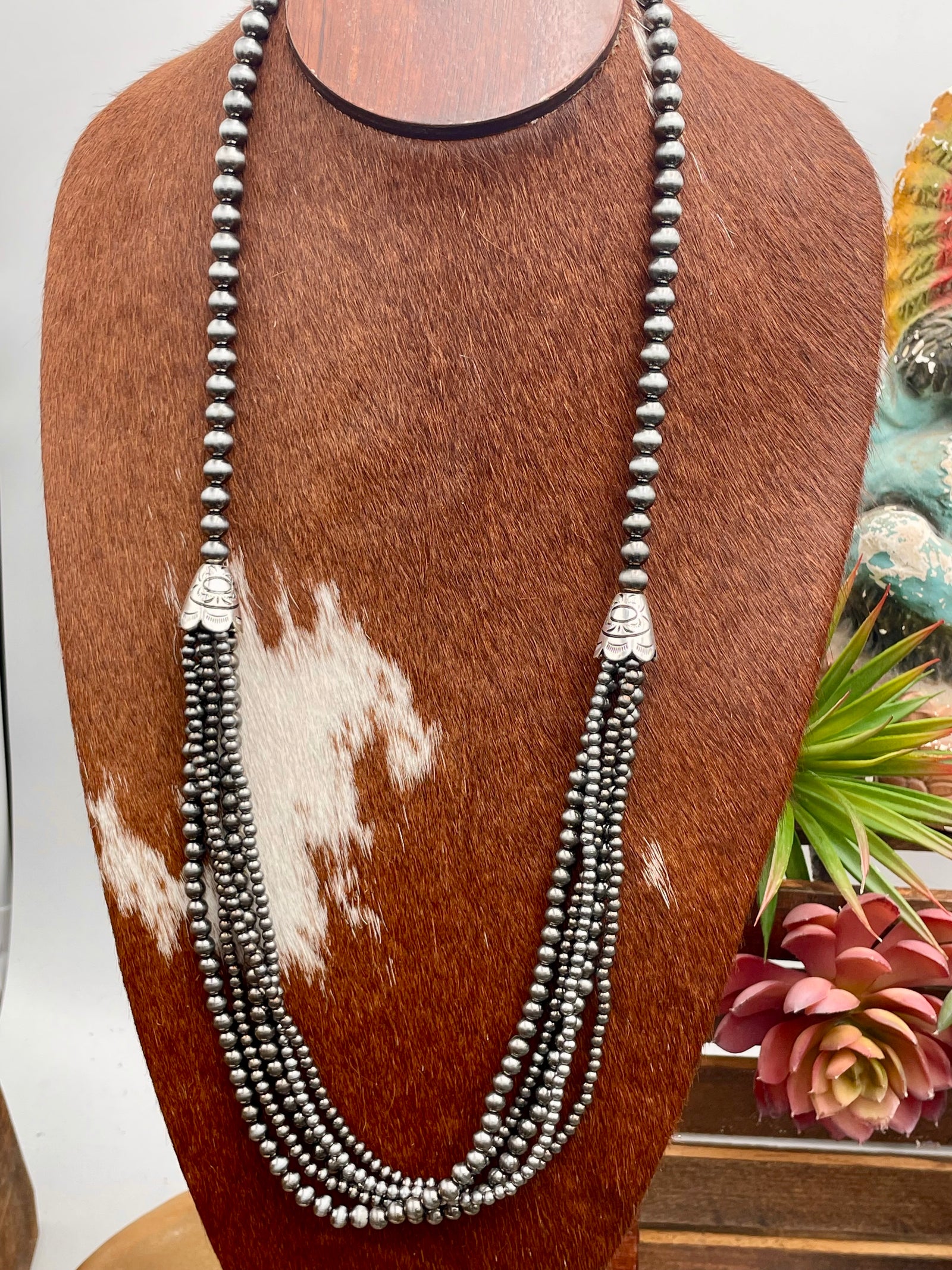 Richmond Fashion 5 Strand 8mm Navajo Necklace - 32"