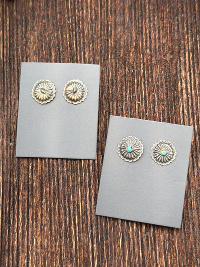 Tara Round Scalloped Earrings - 12mm