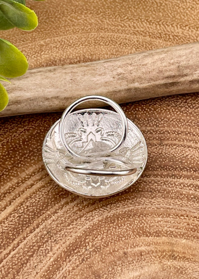 Round Southwest Stamped Concho Scarf Slide - 1.25"