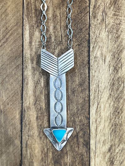 Bladen Sterling Stamped Arrow Single Stone Necklace - 16"