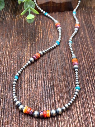 Brewster Varied Navajo, Turquoise & Grouped Spiny Necklace - 30"