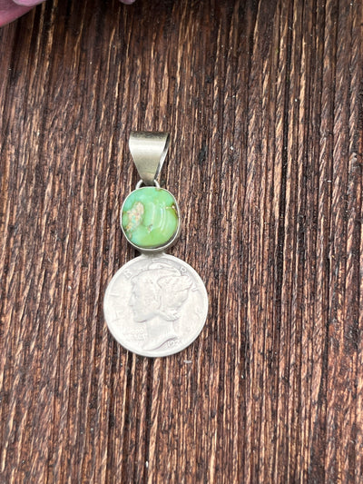 Easton Turquoise Liberty Coin Pendant - Green