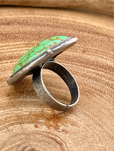 Argo Abstract Green Turquoise Ring - Adjustable
