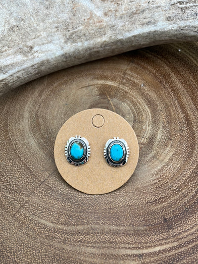Alexa Kingman Turquoise Oval Stud Earrings