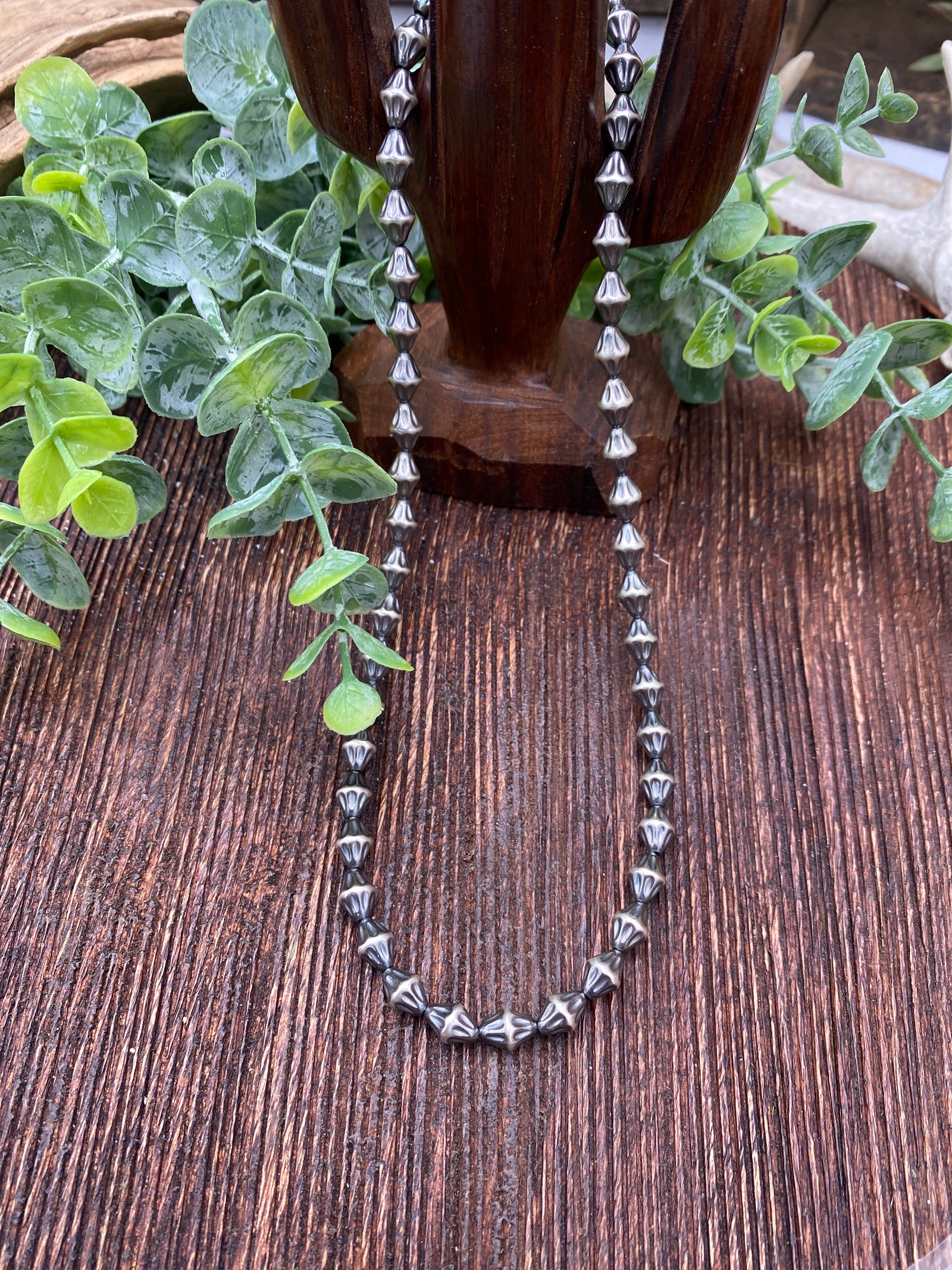 Elite Sterling Double Cone Bead Necklace - 18"