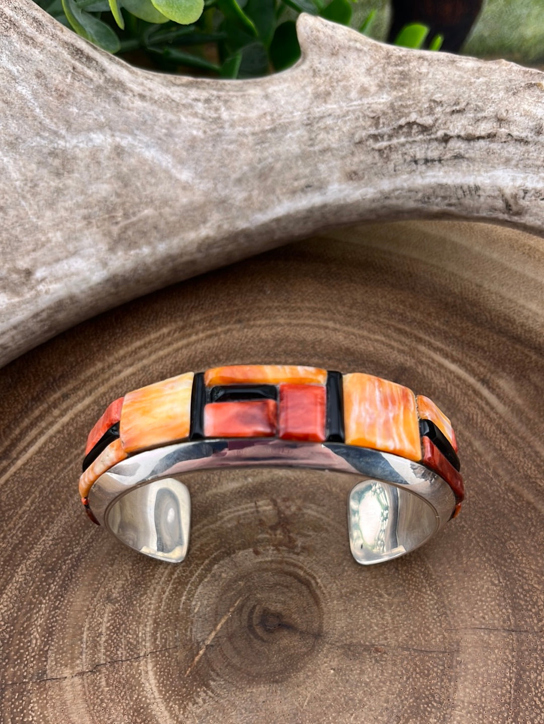 Aspen Orange Spiny Oyster Sterling Silver Cuff