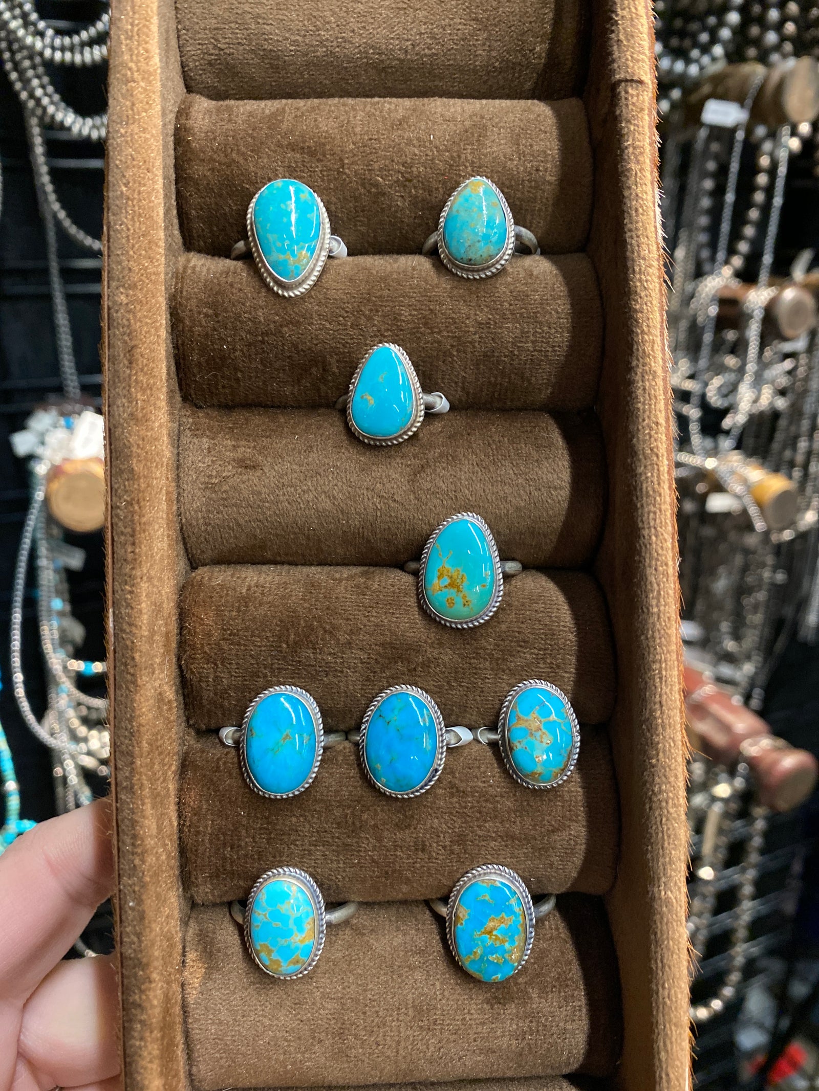 Papyrus Roped Sterling Single Stone Turquoise Ring