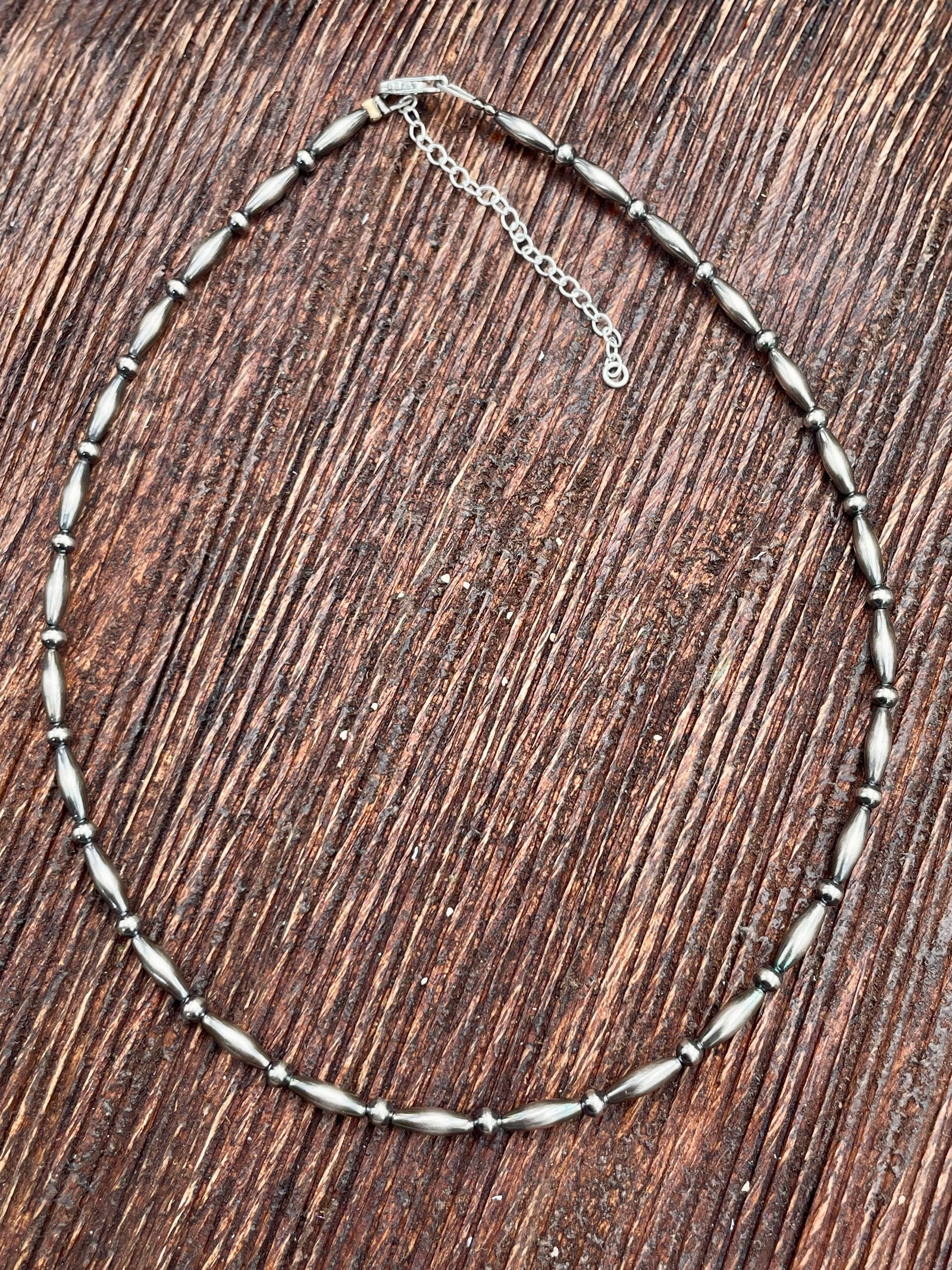 Leland Sterling Silver Barrel Bead Choker - 16"