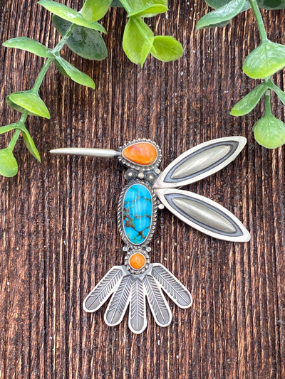 Garden Visitors Sterling & Stone Brooch/Pendant