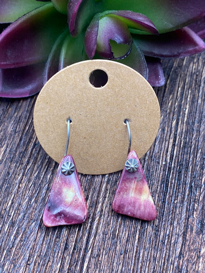 Isabel Sterling Burst Spiny Slab Earrings - Purple