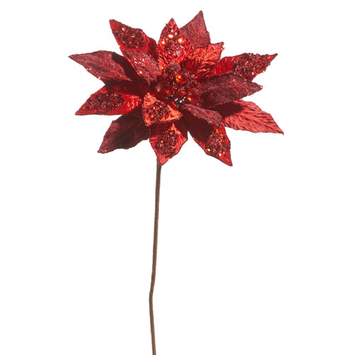 Red Poinsettia Pick - Two Styles