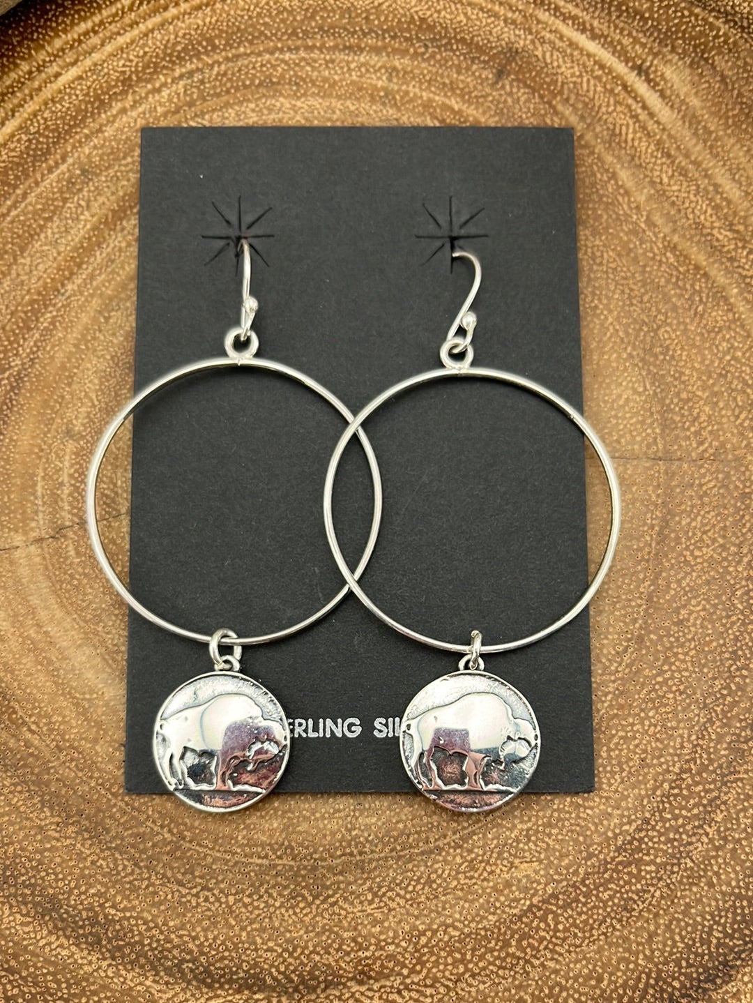 Sterling Silver Large Fish Hook Earrings | Nature Jewelry