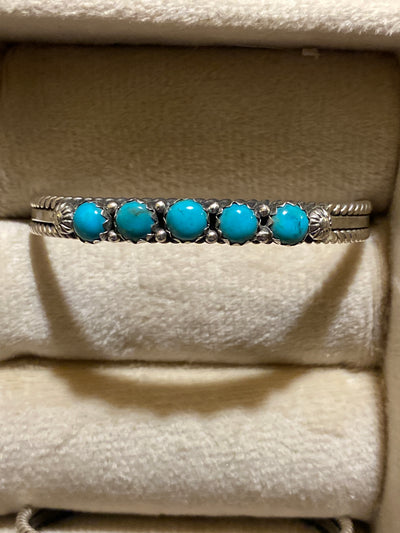 Crawford 5 Round Stone Sterling Burst Cuff With a Twist