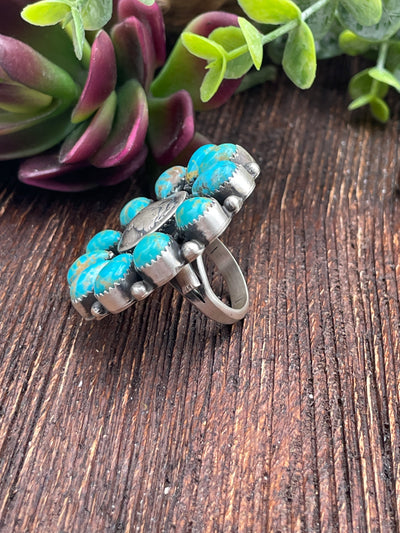 Hillsdale Liberty Coin Turquoise Teardrop Ring - Adjustable