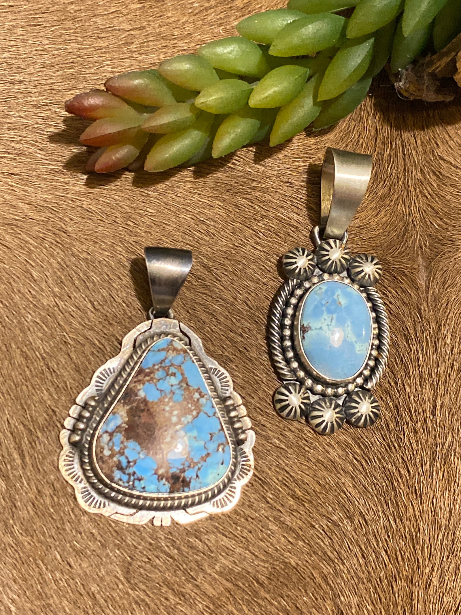 Ederville Sterling Framed Turquoise Pendant