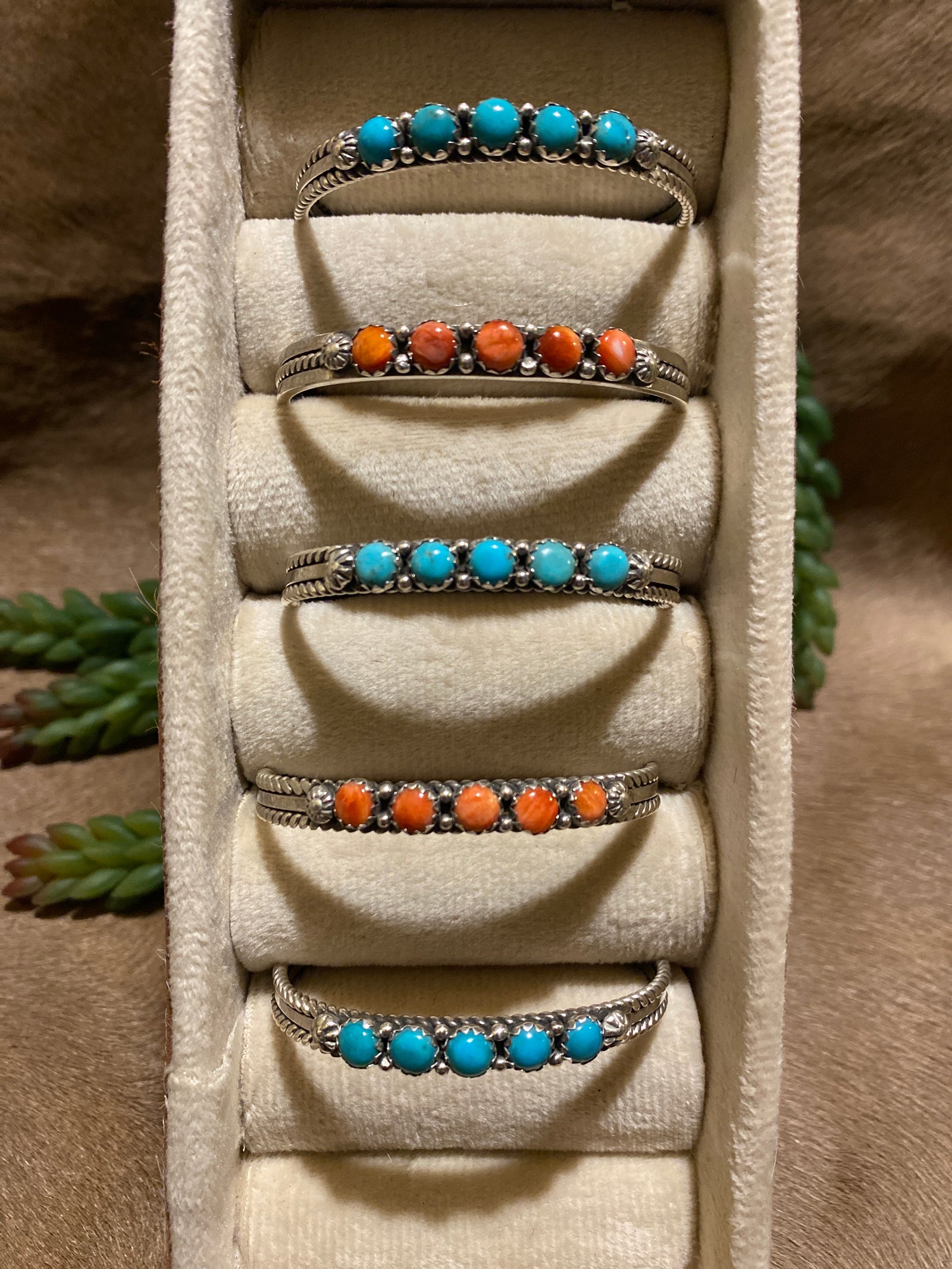 Crawford 5 Round Stone Sterling Burst Cuff With a Twist