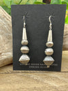 Lauren Sterling Silver Diamond Bead & Navajo Pearl Earrings - 2.25"