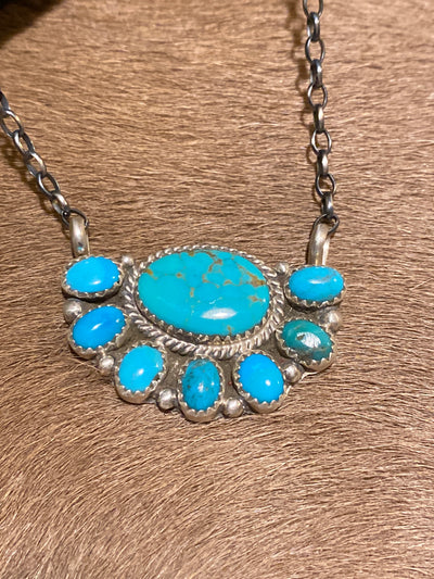 Fairmount Turquoise Half Circle Sterling Necklace