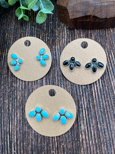 Lucy Pawprint Sterling 4 Stone Earrings