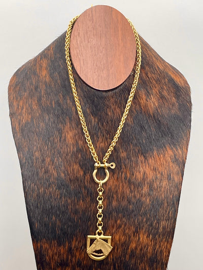 Round Chain Horse Y Necklace - 18"