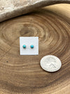 Johnson Petite Round Studs in Scallop Sterling Setting - 3mm