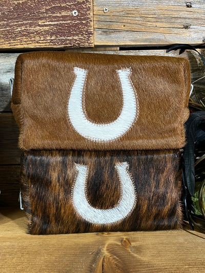 Cowhide Buffalo & Horseshoe Make Up Bags