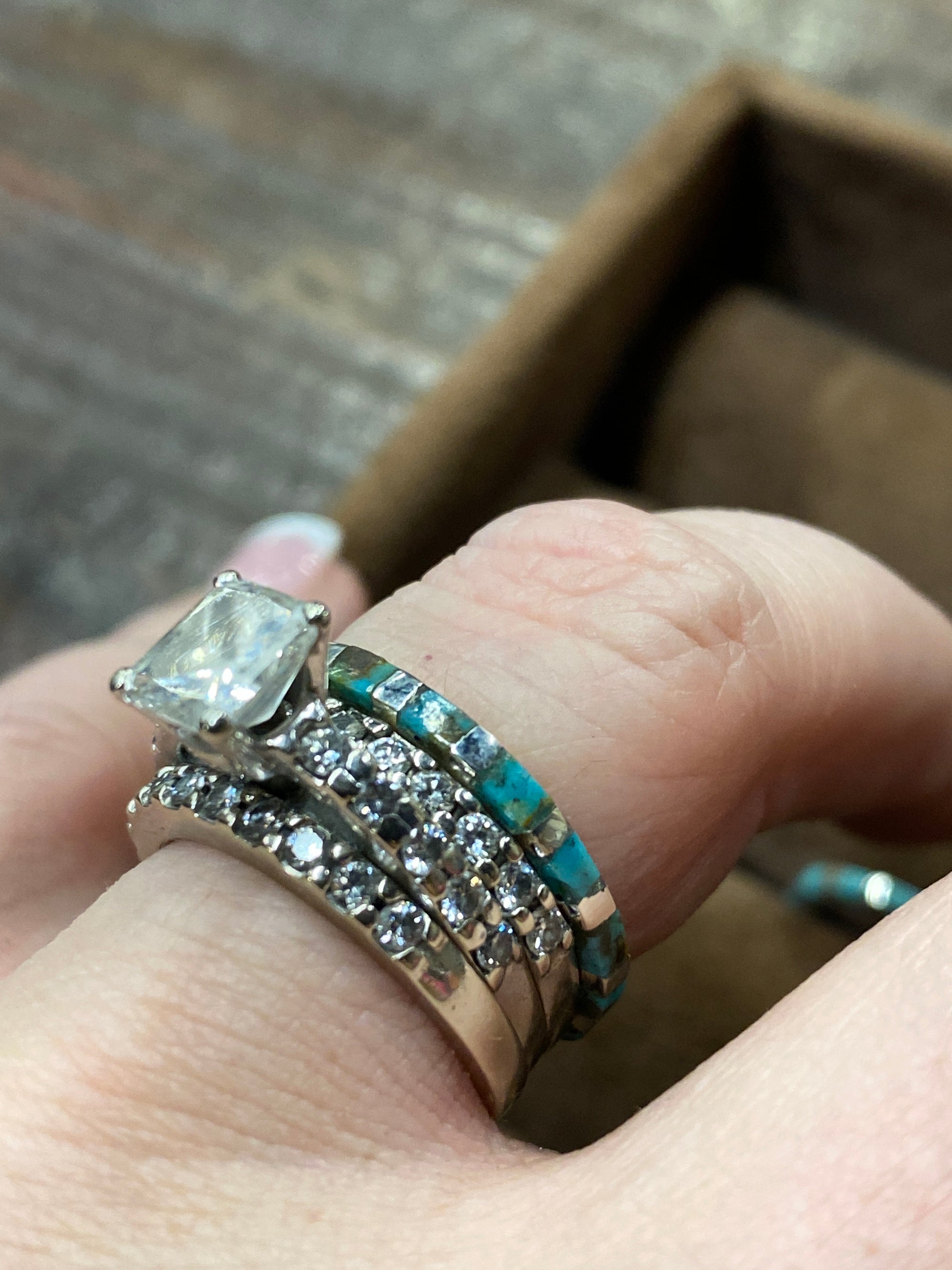 Turquoise wedding ring stacker 60 photos - Astyledwedding.com Turquoise wedding ring stacker 60 photos - Astyledwedding.com