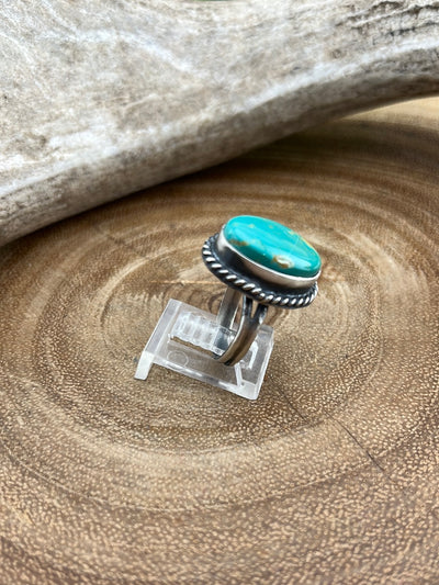 Katmal Sterling Roped Turquoise Ring