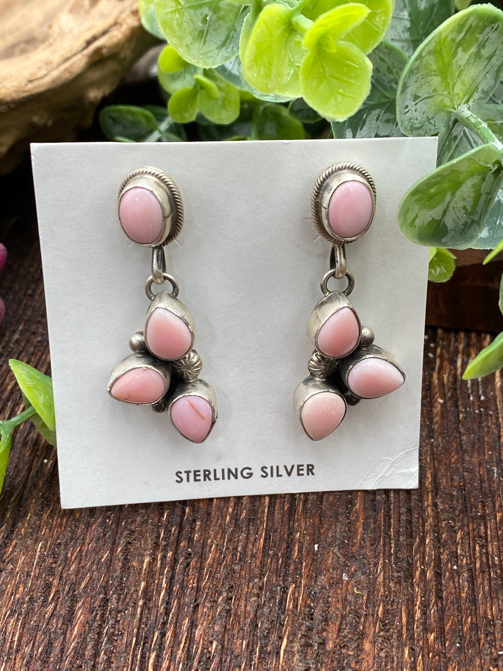 Slade 4 Stone Pink Conch Earrings
