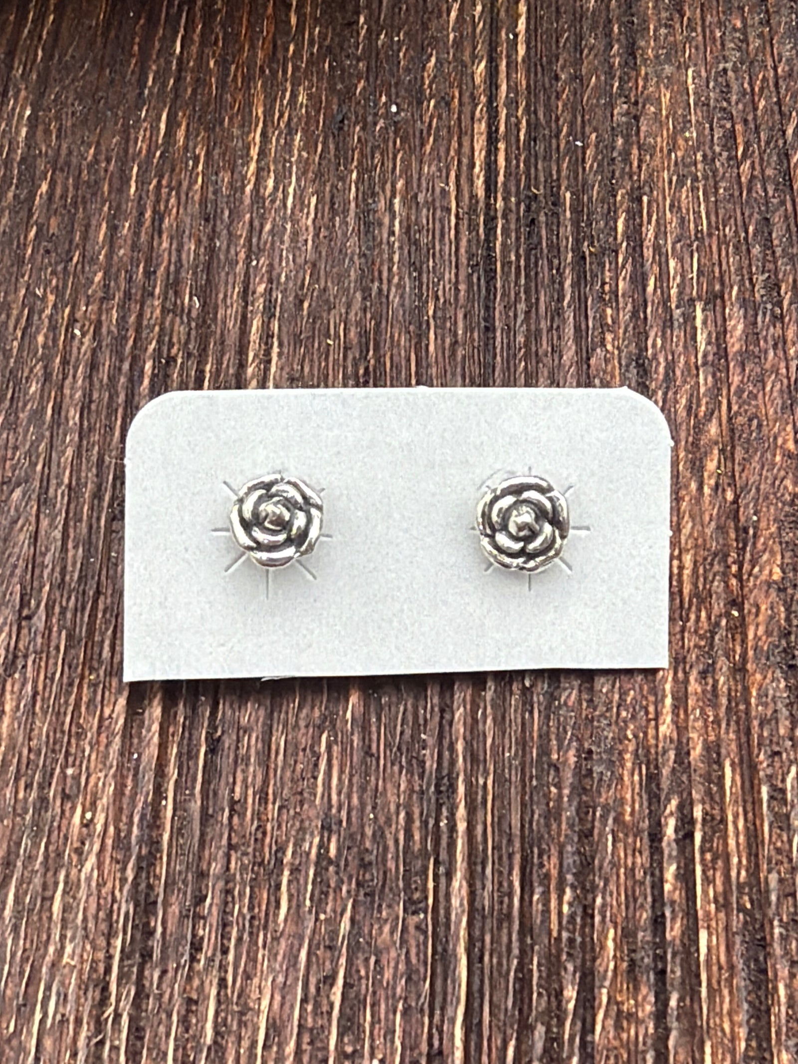 Govern Sterling Petite 3D Rose Earrings