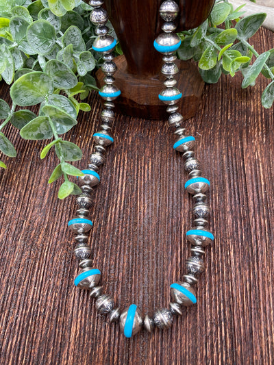 Concentra Sterling Bead & Turquoise Necklace - 20"