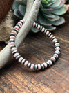 Peterson Sterling 8mm Navajo Stretch Bead Bracelet - Pink Conch