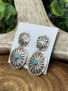 Sally Sterling Double Concho Post Earrings - Turquoise