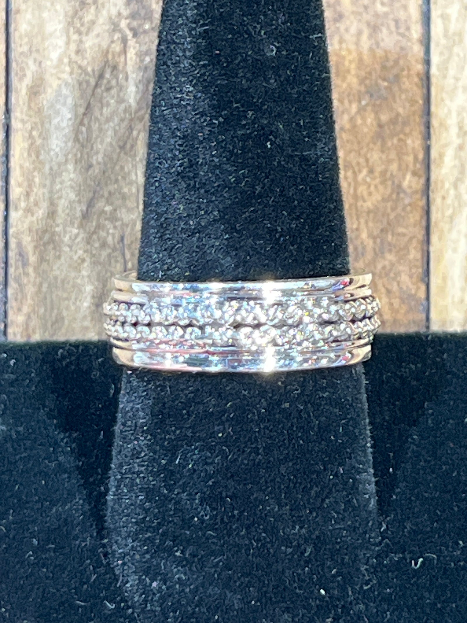 Delta Double Rope 7mm Sterling Ring - Size 10