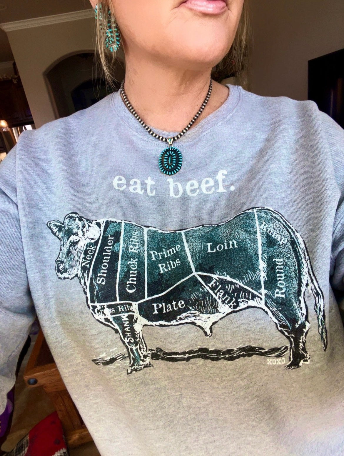 Eat Beef Long Sleeve Sweatshirt