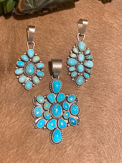 Balterra Turquoise Cluster Sterling Pendant