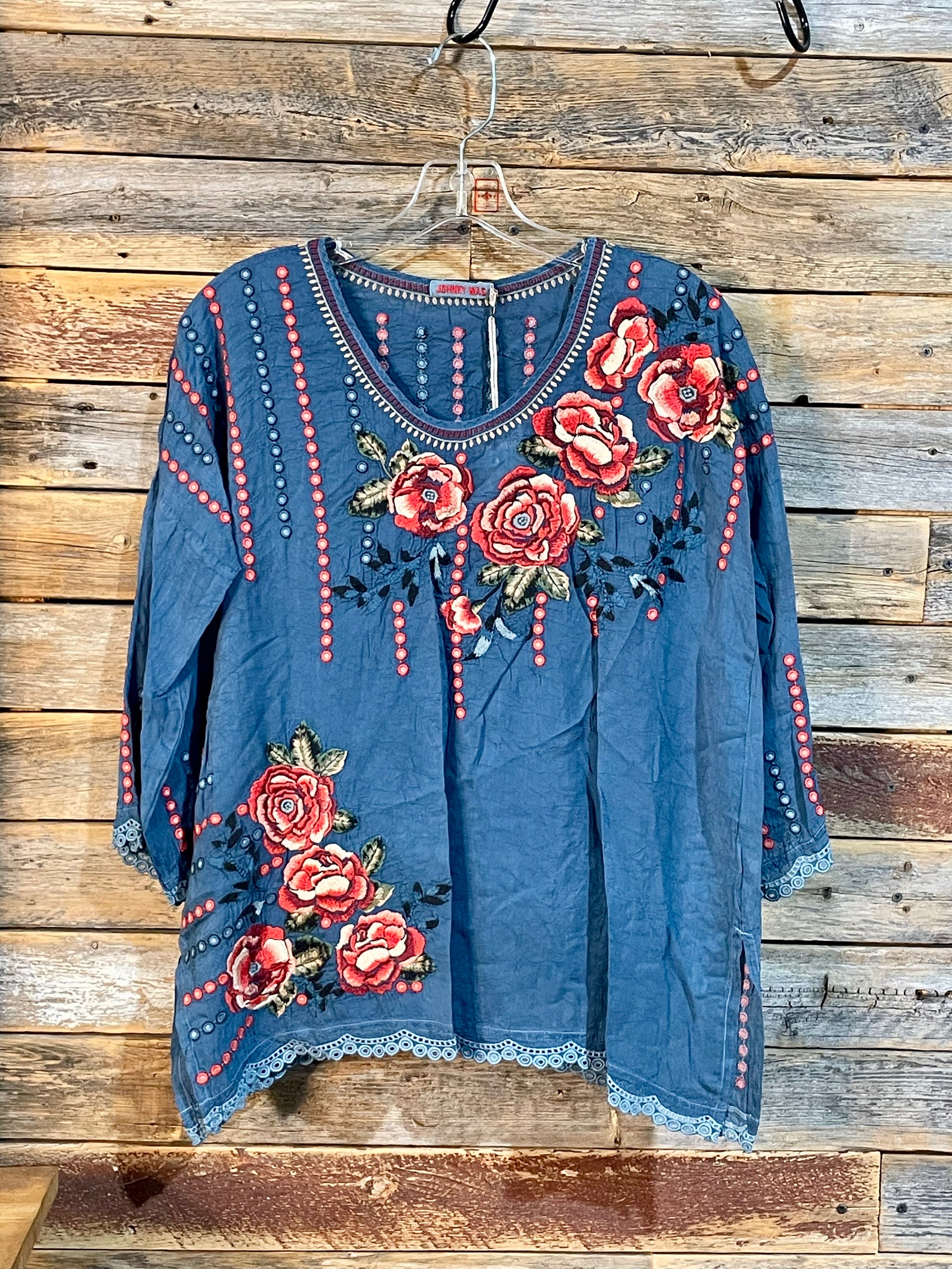 Johnny Was Giovanna Blouse Blue Accessorize In Style