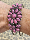 Triple Cluster Twisted Band Cuff - Pink