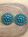 Rocky Mountain 2" Medallion Cluster Earrings - Turquoise