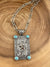 Lone Star Fashion Stamped Rectangle Concho Necklace - Turquoise