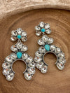 Daisy Naja Fashion Rhinestone Earrings - Turquoise