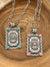 Shield Fashion Stamped Rectangle Concho Necklace - 20"